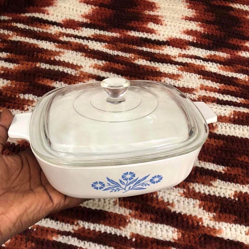 PYREX Corning Ware Blue Cornflower Casserole Dish, 1 Quart P-1-B Lid Cottagecore